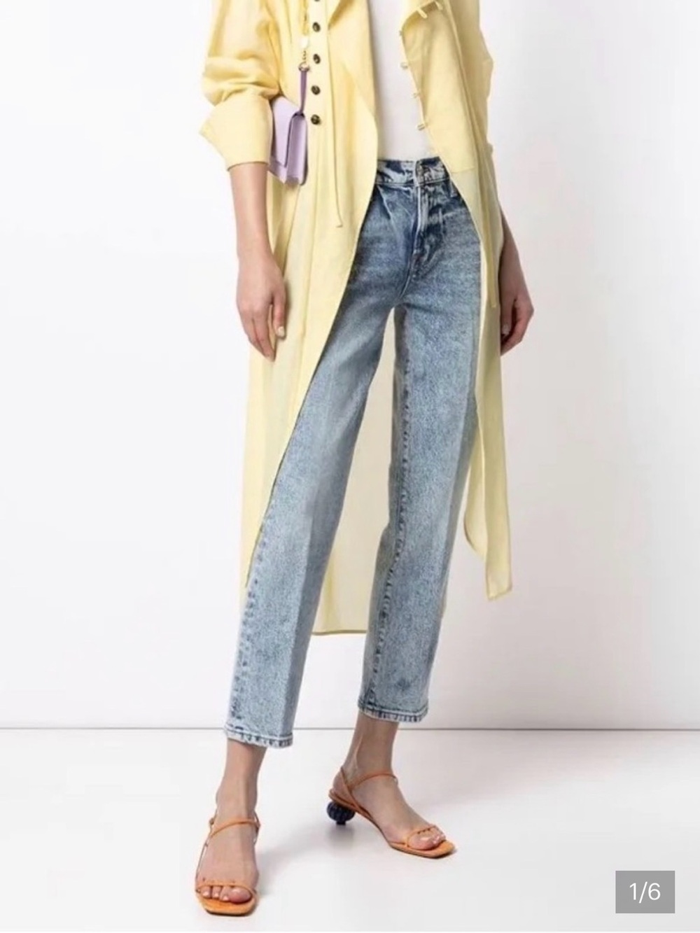 FRAME Le High Straight Classic High-Waist Light Blue Straight Jeans Sz 24